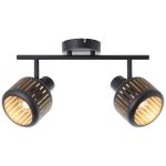 Brilliant Tyas Taklampe Aluminium Metall Svart Gull | Egnet for 2x E14