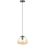 Brilliant Kaizen Pendel Lampe Glass Pendel Lampe Metall Svart Beige | 250mm - Egnet for 1x E27