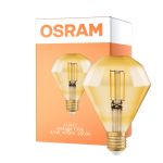 Osram Vintage 1906 LED E27 Pære filament gull 4.5W 420lm - 825 ekstra varm hvit | erstatter 40W