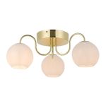 Nordlux Franca Taklampe Metall og Glass Messing | 130mm - Egnet for 3x E14
