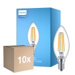 Fordelspakning 10x Philips Corepro LED Mignon E14 filament klar 6.5W 806lm - 827 ekstra varm hvit | erstatter 60W