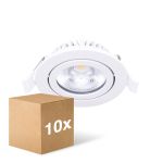 Fordelspakning 10x Noxion LED Vippbar Slim Spot Hvit Runde 6W 350lm 60D - 920-930 Dim To Warm | 85mm - IP54 - Dimbar - Beste Fargegjengivelse