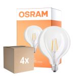 Fordelspakning 4x Osram SuperStar LED E27 Globe 125mm filament klar 7W 806lm - 822-827 Dim to Warm | dimbar - erstatter 60W