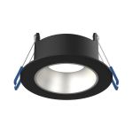 Noxion LED Spot Ares Dyp ring Svart - med Inner Sirkel Sølv | Utskjæring 68mm - incl. GU10 Fitting