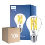 Fordelspakning 10x Philips Master LED E27 Pære Filament Klar 10.5W 1521lm - 922-927 Dim To Warm | Beste Fargegjengivelse - Dimbar - Erstatter 100W