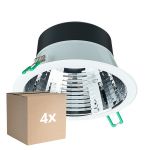 Fordelspakning 4x Philips LED downlight Coreline DN142B Aluminium Hvit 11W 1200lm 60D - 830 varm hvit | Utskjæring 155mm - IP20 - UGR<19