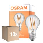 Fordelspakning 10x Osram Led Star Classic LED E27 Pære Filament Klar 4.9W 470lm - 827 Ekstra Varm Hvit | Lyssensor