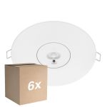 Fordelspakning 6x Noxion LED Emergency Spot Hvit 3W 240lm - 850K kald hvit | Nødlys 3 timer - Autotest - 140mm