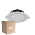 Fordelspakning 6x Noxion LED Downlight Hera Flat Innfelt Hvit 15W 1500lm 80D - 827-830-840 CCT | 168mm - Utskjæring 144mm
