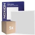 Fordelspakning 5x Noxion LED Panel Delta Value V5 Backlit 28W 3920lm - 830-840 CCT | 60x60cm - UGR <19 - Philips Driver