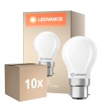 Fordelspakning 10x Ledvance Classic LED B22 Pære Matt 3.4W 470lm - 827 Ekstra Varm Hvit | Dimbar - Erstatter 40W