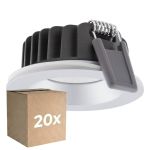Fordelspakning 20x Ledvance LED spot Air Fix Aluminium sølv 6W 510lm 36D - 930 varm hvit | Utskjæring 68mm - IP65 - beste fargegjengivelse - dimbar