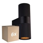 Fordelspakning 6x Nordlux Kyklop Veggbelysning Aluminium Svart Up & Down | Egnet for 2x GU10