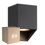 Fordelspakning 6x Nordlux Nico Veggbelysning Torget Aluminium Svart | Egnet for 1x GU10