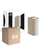 Fordelspakning 6x D'Lite Veggbelysning Vossem Beige Up & Down | Egnet for 2x GU10 