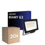 Fordelspakning 20x Noxion LED Flomlys Beamy G3.1 Svart 50W 5500lm 110D - 840 Kald Hvit | IP65 - Symmetrisk 