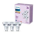 Fordelspakning 3x Philips LED Spot GU10 PAR16 4W 255lm 36D - 827 Ekstra Varm Hvit