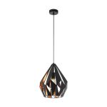 Eglo Pendel Lampe Carlton 1 Svart, Kobber | Egnet for E27