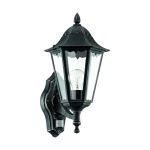 Eglo Veggbelysning Navedo Aluminium Svart | IP44 - Egnet for 1x E27 - Bevegelsessensor