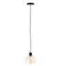 Brilliant Casto Pendel Lampe Glass Pendel Lampe Metall Svart Beige | 190mm - Egnet for 1x E27