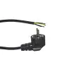 Noxion Power Strømforsyningskabel Svart - Schuko Europlug + Åpne ender - 2m - 3 pole 0,75mm2