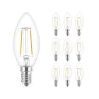 Fordelspakning 10x Philips Corepro LED Mignon E14 filament klar 2W 250lm – 827 – ekstra varm hvit | erstatter 25W