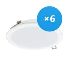 Fordelspakning 6x Philips LED downlight DN065B Metall Hvit 19W 2000lm 110D - 830 varm hvit | 225mm - Utskjæring 200mm - IP20