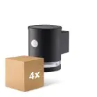Fordelspakning 4x D'Lite Veggbelysning Solis Solar Svart Up & Down - 830 Varm Hvit | IP54 - Bevegelsessensor