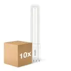 Fordelspakning 10x Philips CorePro PL-L LED Pære EM/Mains 8W - 840 Kald Hvit | 4-Stift - Erstatter 18W