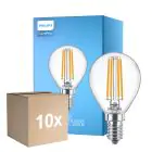 Fordelspakning 10x Philips Corepro LED Lustre E14 Ball filament klar 6.5W 806lm - 827 ekstra varm hvit | erstatter 60W