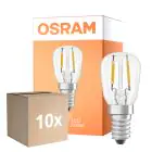 Fordelspakning 10x Osram Spesiell T LED E14 Rørformet Filament Klar 1.6W 50lm - 824 Ekstra Varm Hvit | Erstatter 5W