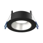 Noxion LED Spot Ares Dyp ring Svart - med Inner Sirkel Sølv | Utskjæring 68mm - incl. GU10 Fitting