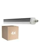 Fordelspakning 4x Ledvance Vanntett Lyslister Fuktighetstett FLEX Kabelgjennomføring 42W 6900lm - 865 Daglys | 150cm - Erstatter 2x58W