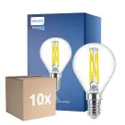 Fordelspakning 10x Philips MASTER LED E14 Ball Filament Klar 2.5W 340lm - 922-927 Dim To Warm | Beste Fargegjengivelse - Dimbar - Erstatter 25W
