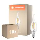 Fordelspakning 10x Ledvance Classic LED E14 Mignon Filament Klar 3.4W 470lm - 827 Ekstra Varm Hvit | Erstatter 40W