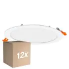 Fordelspakning 12x Osram LED Downlight Recess Slim Hvit 22W 2000lm 110D - 840 Kald Hvit| Utskjæring 200mm - IP20