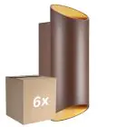 Fordelspakning 6x Nordlux Nico Veggbelysning Aluminium Rusten Up & Down | IP54 - Egnet for 2x GU10