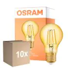Fordelspakning 10x Osram Vintage 1906 LED E27 Pære filament gull 6.5W 725lm - 824 ekstra varm hvit | erstatter 60W