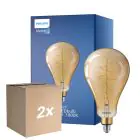 Fordelspakning 2x Philips Classic LED Pære E27 Pære gull 7W 470lm - 818 ekstra varm hvit | dimbar - erstatter 40W