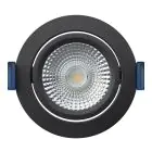 EcoDim Innfelt Spot Svart 6W 450lm 60D 827- 860 Innstillbar Hvit | RGB - 85mm - Utskjæring 75mm - IP54 - Zigbee Dimbar