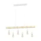 Eglo Pendel Lampe Townshend Stål Hvit Tre | IP20 - Egnet for 6x E27 