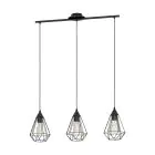 Eglo Pendel Lampe Tarbes Stål Svart | IP20 - Egnet for 3x E27 
