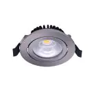 Noxion LED Vippbar Slim Spot Sølv Runde 6W 550lm 60D - 927 Ekstra Varm Hvit | 85mm - IP54 - Dimbar - Beste Fargegjengivelse